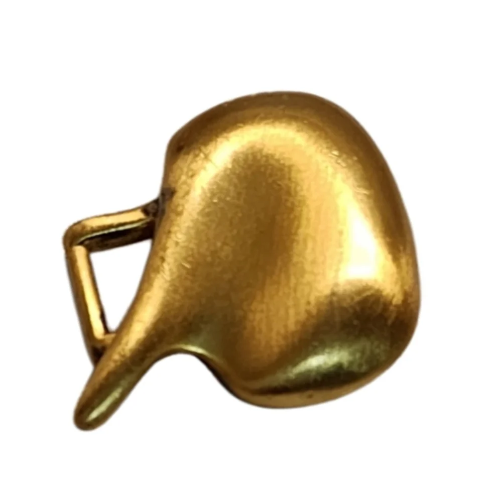 VINTAGE 1980s Sculptural GOLD PLATED Belt BUCKLE Bold Abstract Statement Piece